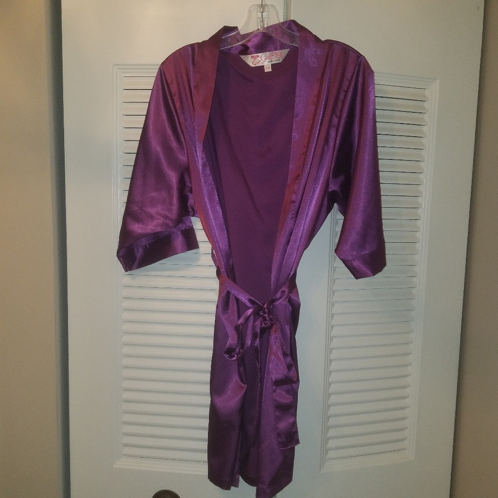 Purple Satin Robe